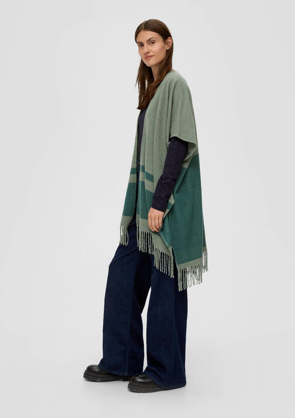 S.Oliver Poncho Mit Streifenmuster