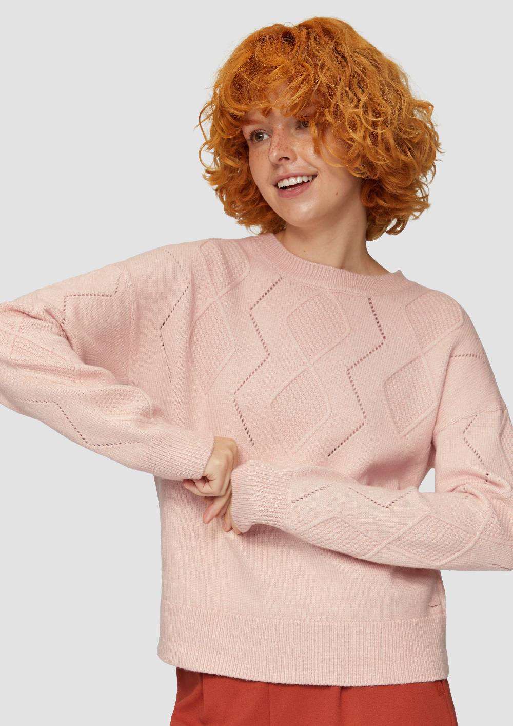 S.Oliver Pullover Aus Viskosemix Mit Ajour-Muster
