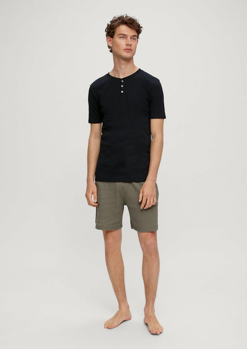 S.Oliver Pyjama-Shirt Mit Knopfleiste