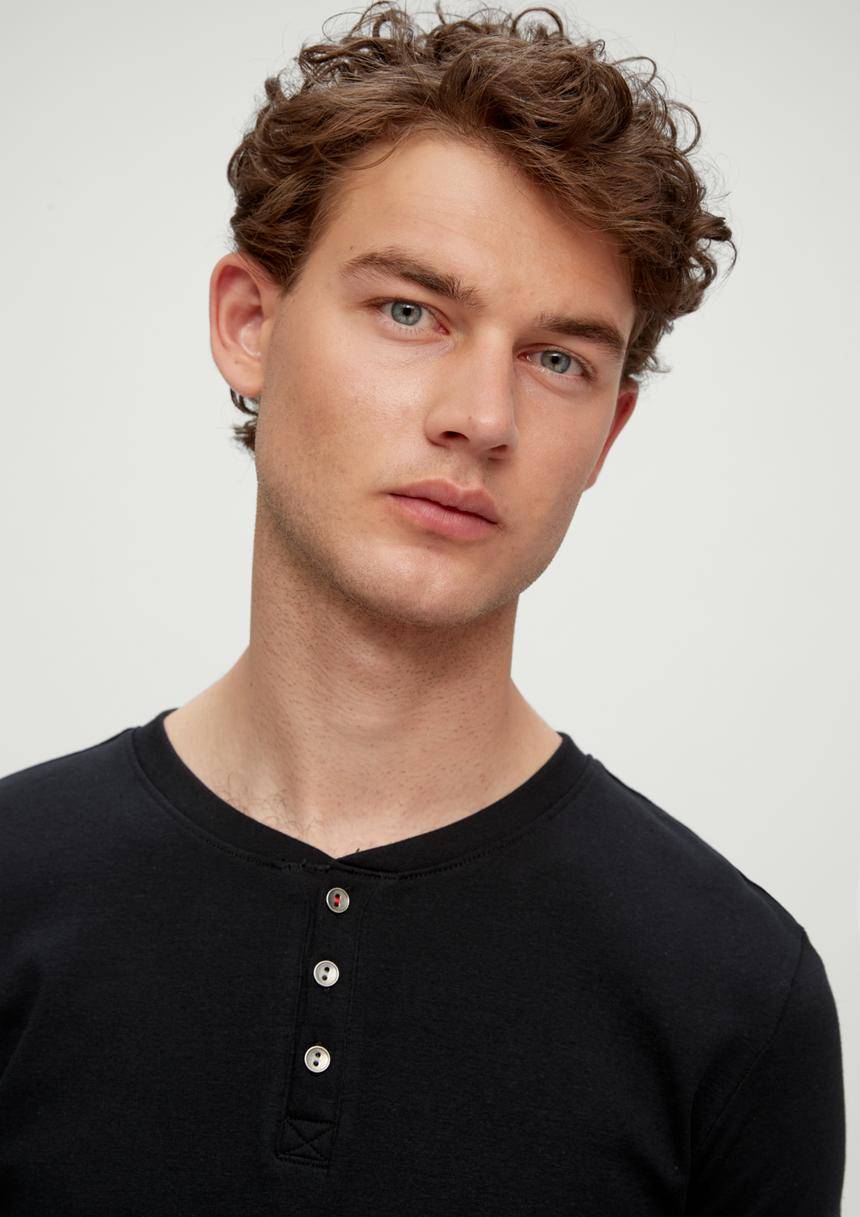 S.Oliver Pyjama-Shirt Mit Knopfleiste