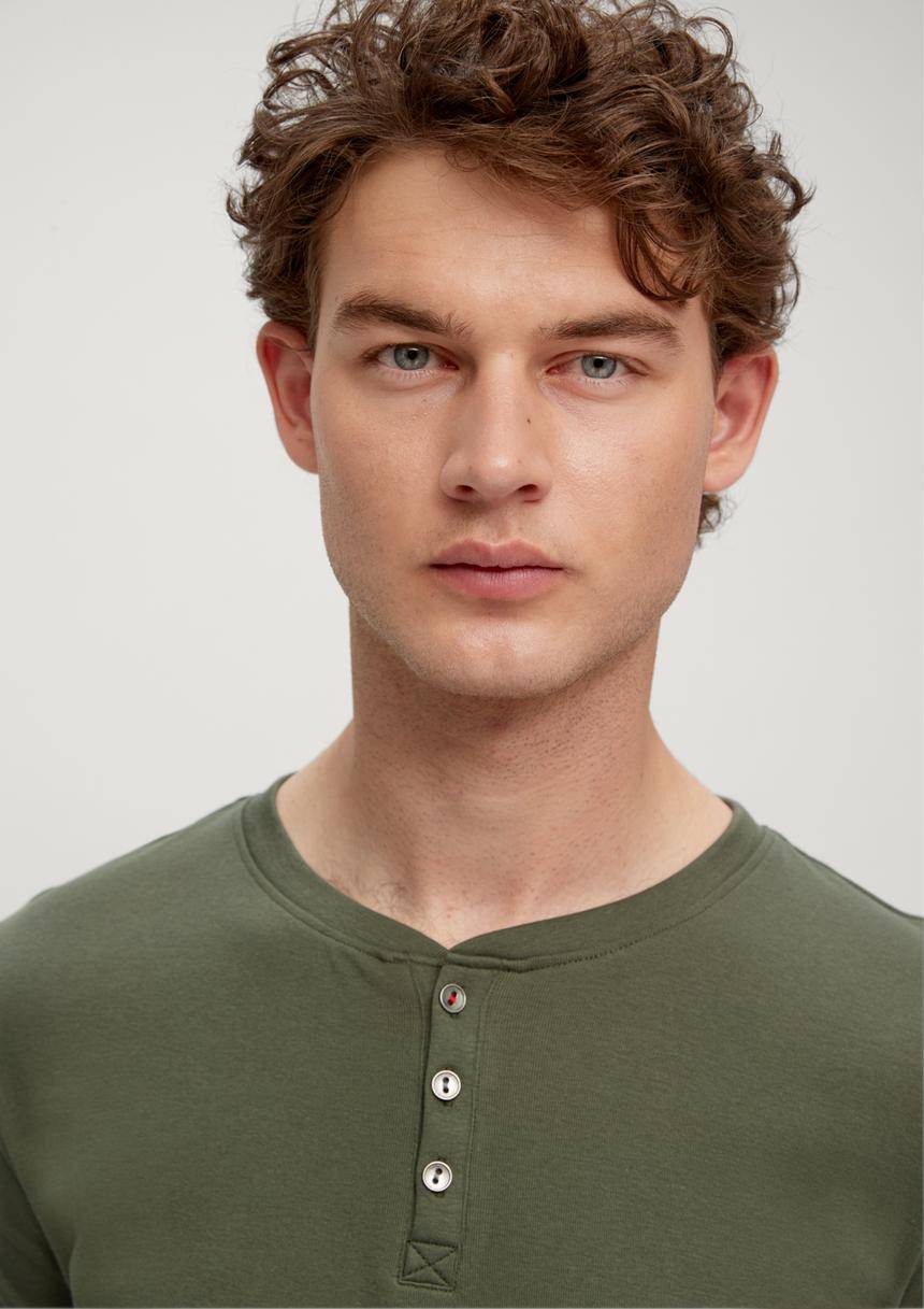 S.Oliver Pyjama-Shirt Mit Knopfleiste