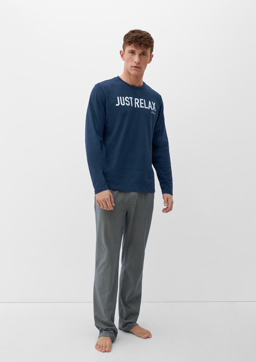 S.Oliver Pyjama-Shirt Mit Schriftprint