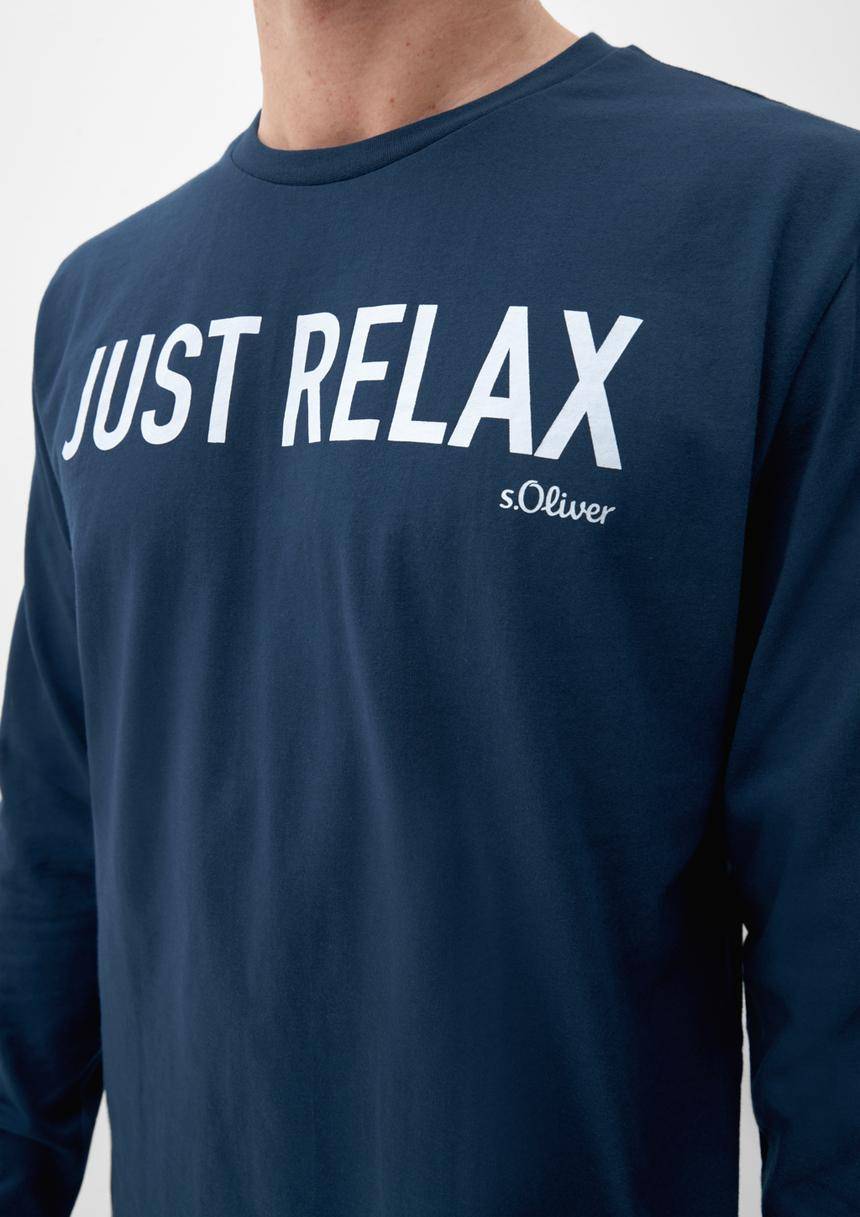S.Oliver Pyjama-Shirt Mit Schriftprint