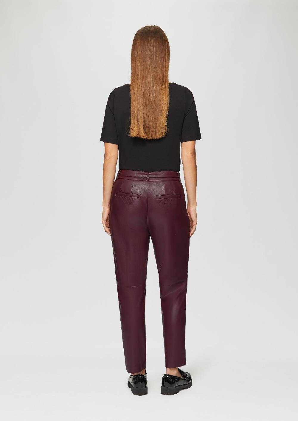 S.Oliver Regular: Cigarette Pants Aus Lederimitat