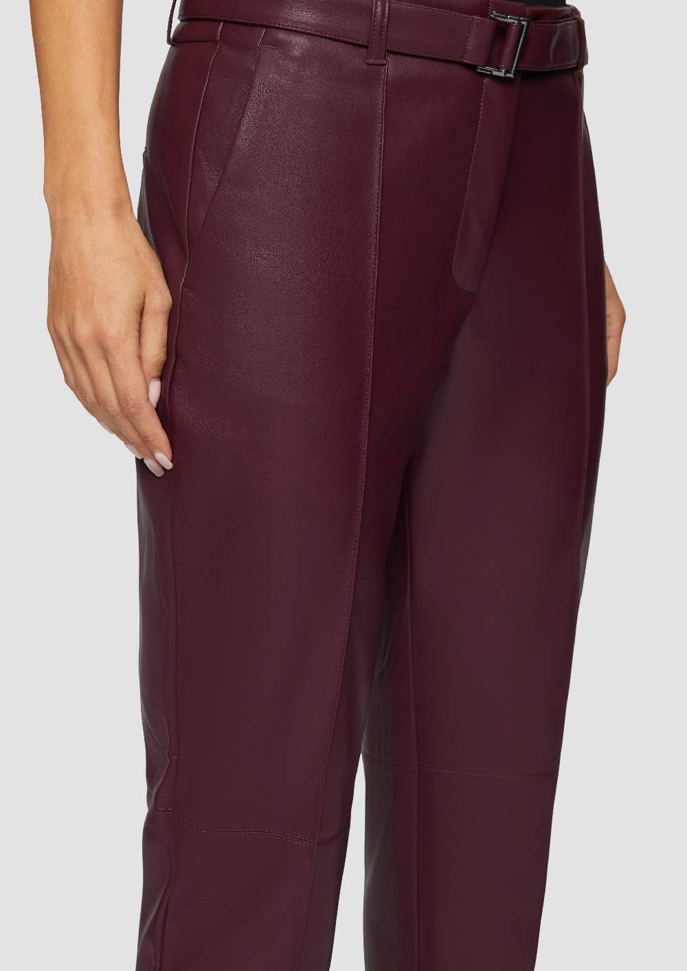 S.Oliver Regular: Cigarette Pants Aus Lederimitat