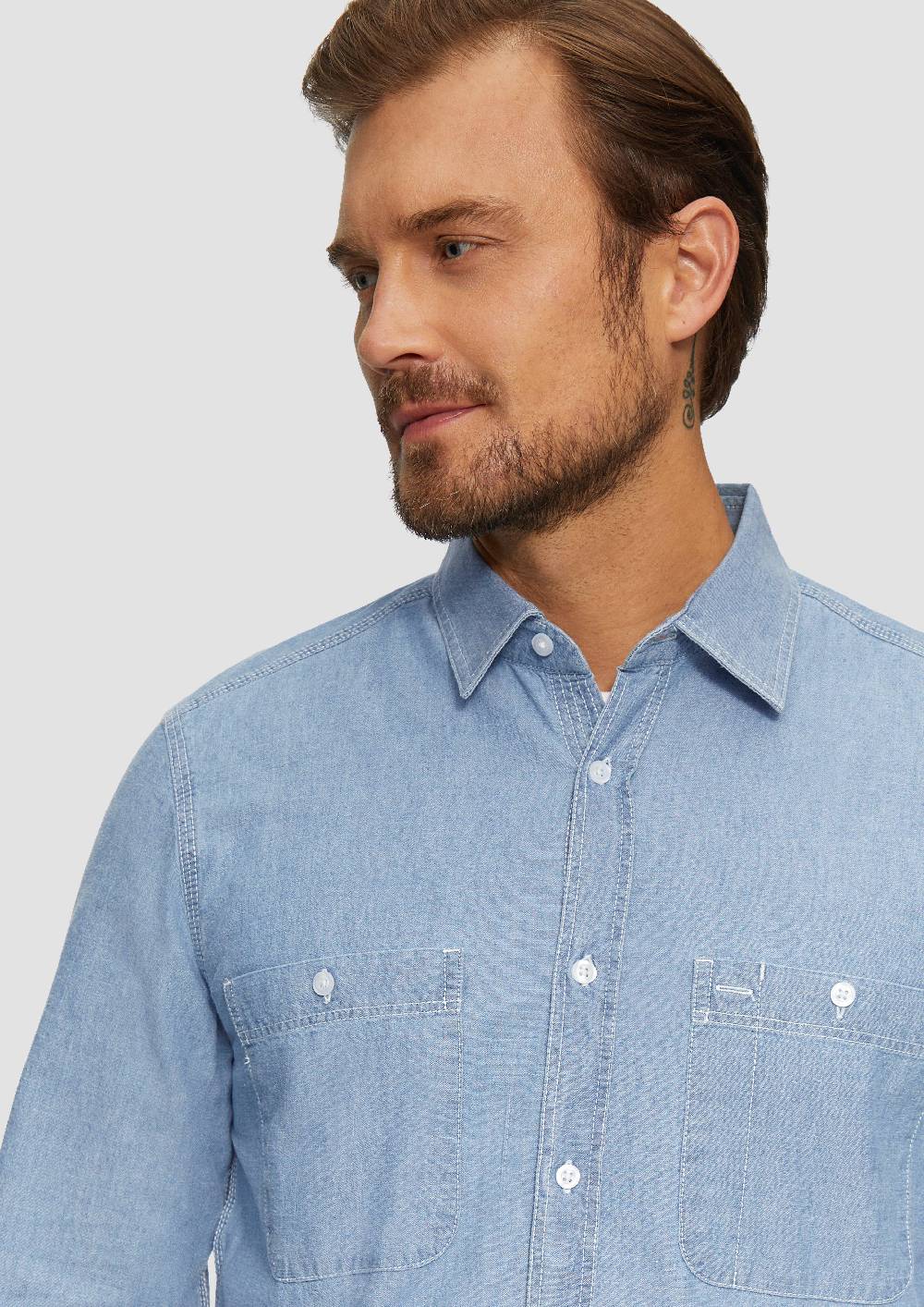 S.Oliver Regular Fit: Baumwollhemd Aus Chambray