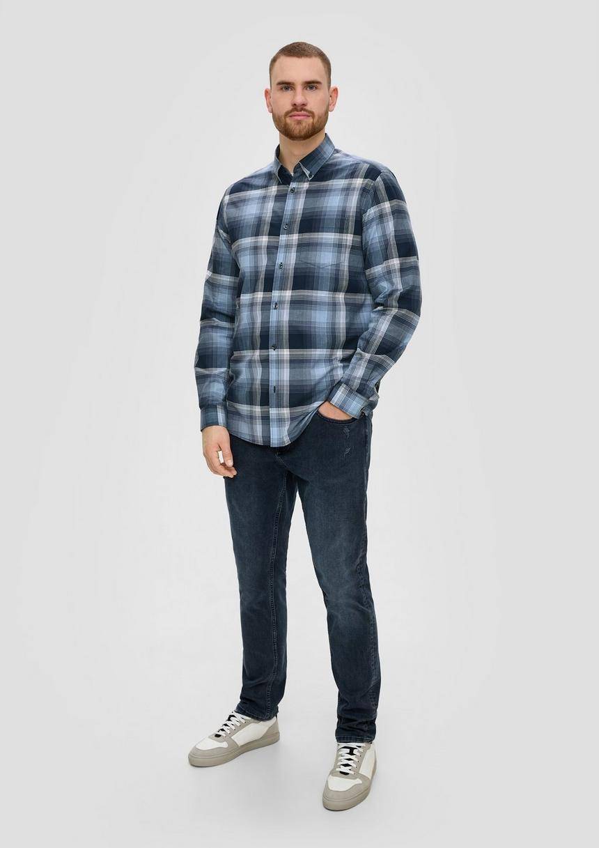 S.Oliver Regular: Karohemd Aus Baumwollstretch