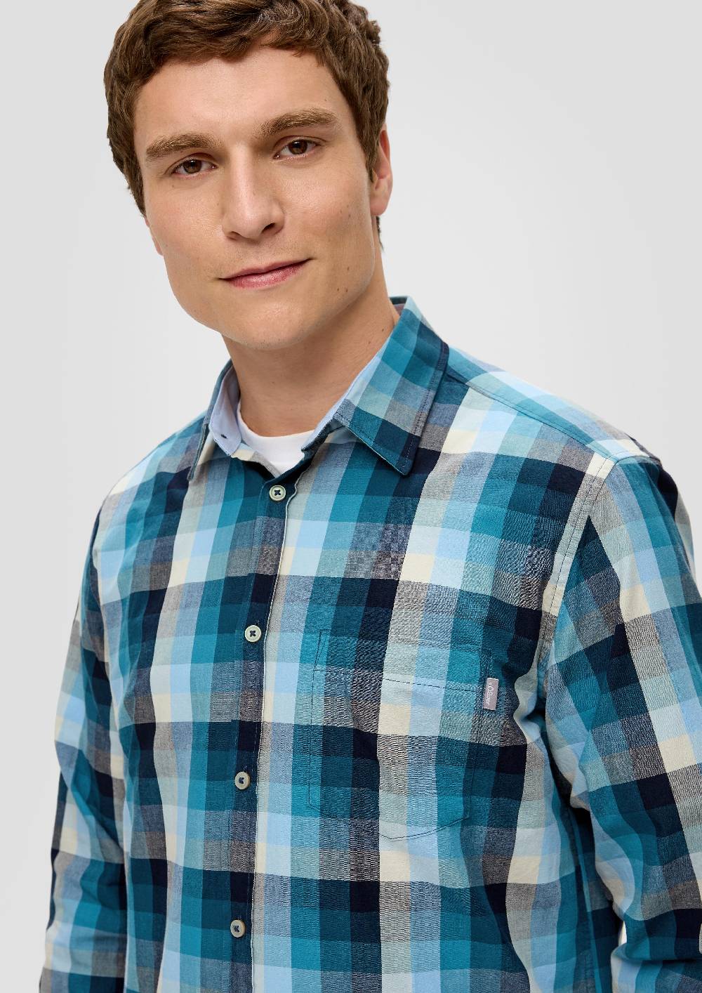 S.Oliver Regular: Langarmhemd Aus Baumwolle