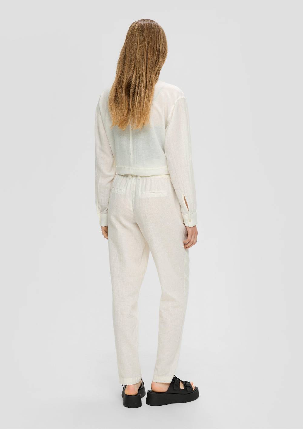 S.Oliver Regular: Straight-Leg-Hose Aus Leinenmix