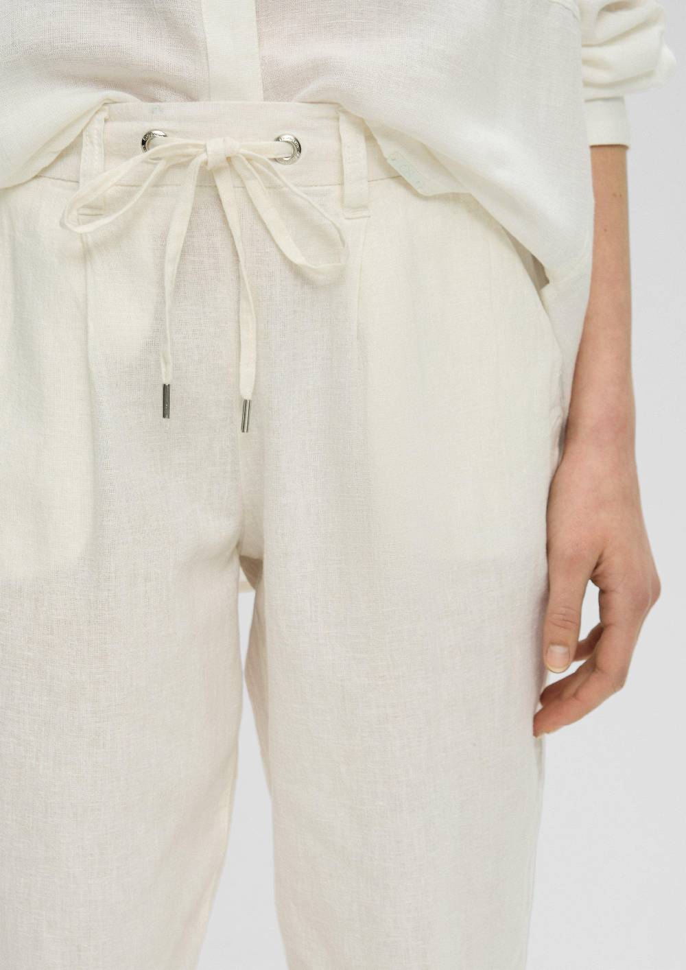 S.Oliver Regular: Straight-Leg-Hose Aus Leinenmix