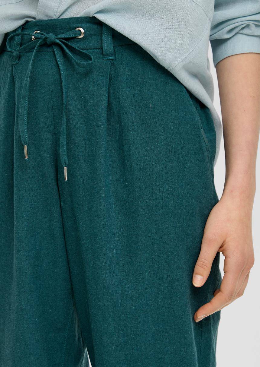 S.Oliver Regular: Straight-Leg-Hose Aus Leinenmix