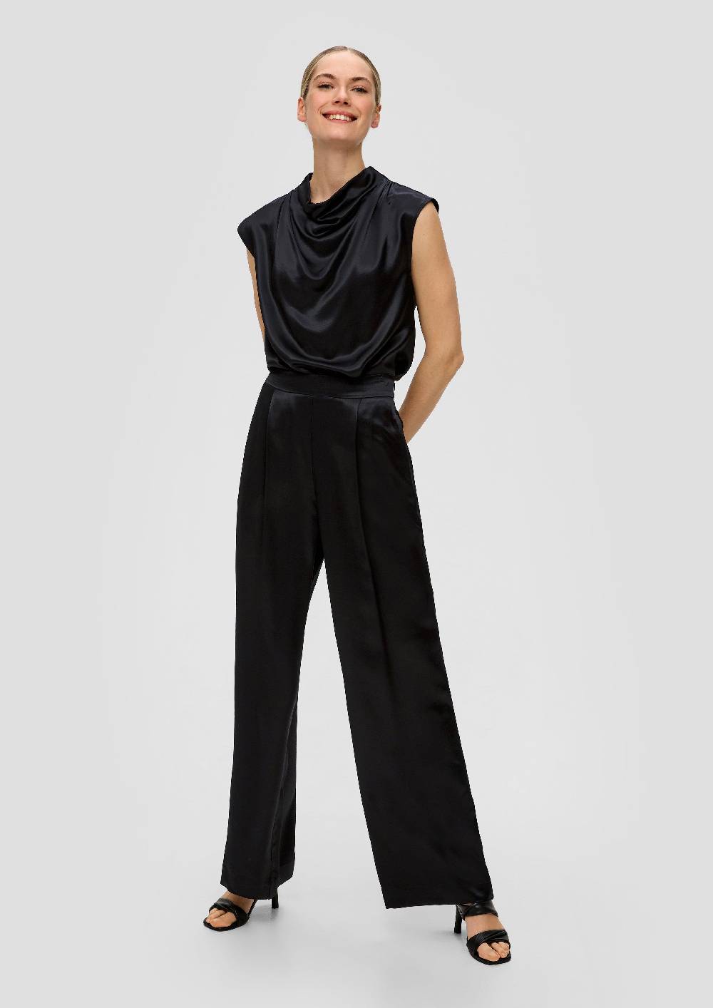 S.Oliver Regular: Weite Hose Aus Satin