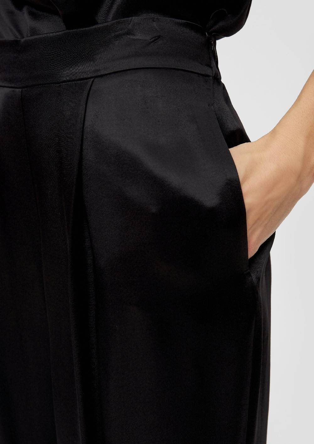 S.Oliver Regular: Weite Hose Aus Satin