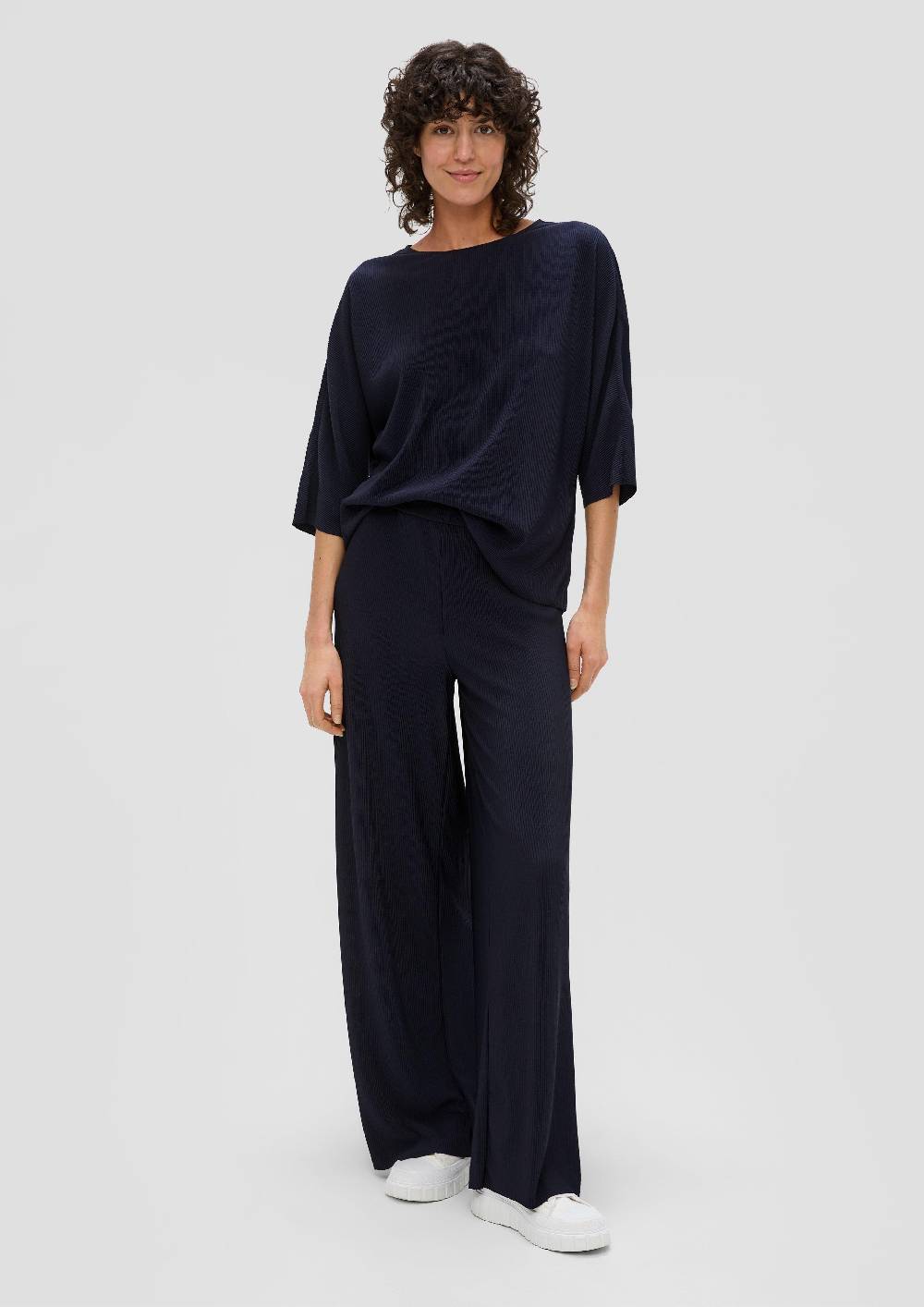 S.Oliver Regular: Weite Plissierte Hose Aus Jersey