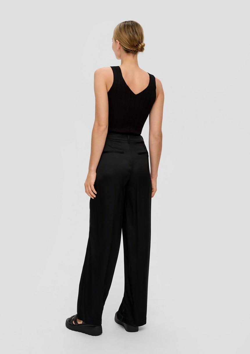 S.Oliver Regular: Wide-Leg-Hose Aus Satin