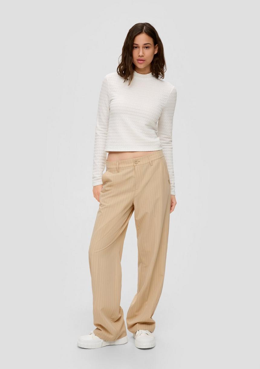 S.Oliver Regular: Wide Leg-Pants Mit Nadelstreifen