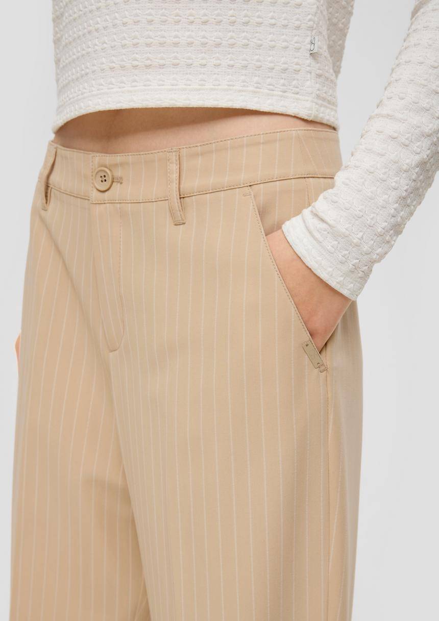 S.Oliver Regular: Wide Leg-Pants Mit Nadelstreifen