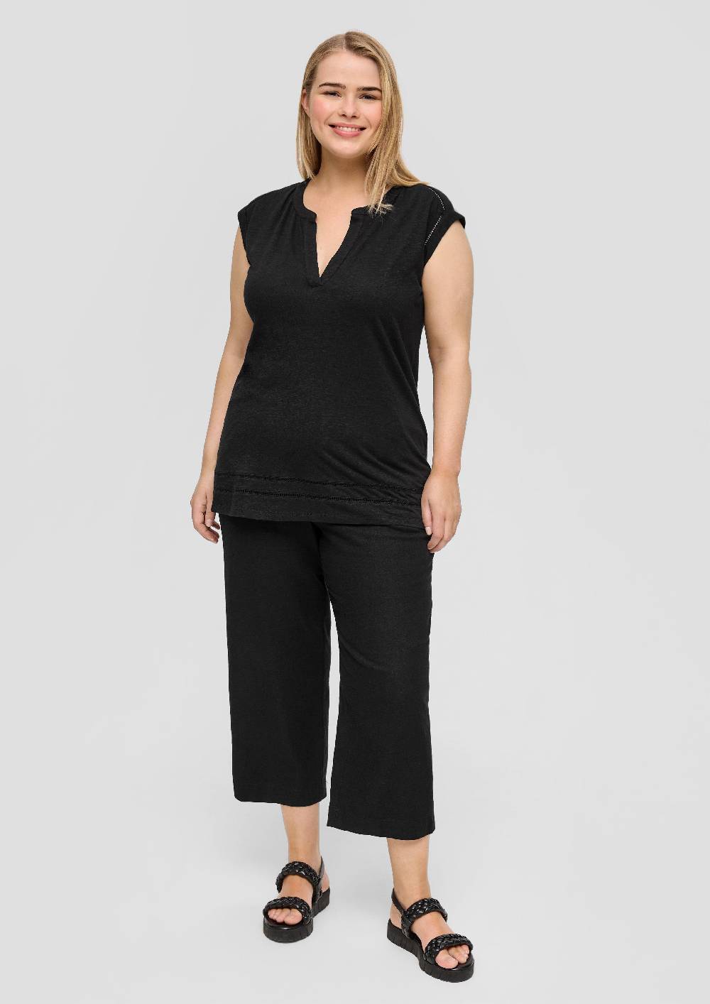 S.Oliver Relaxed-Fit-Shirt Mit Spitzen-Details