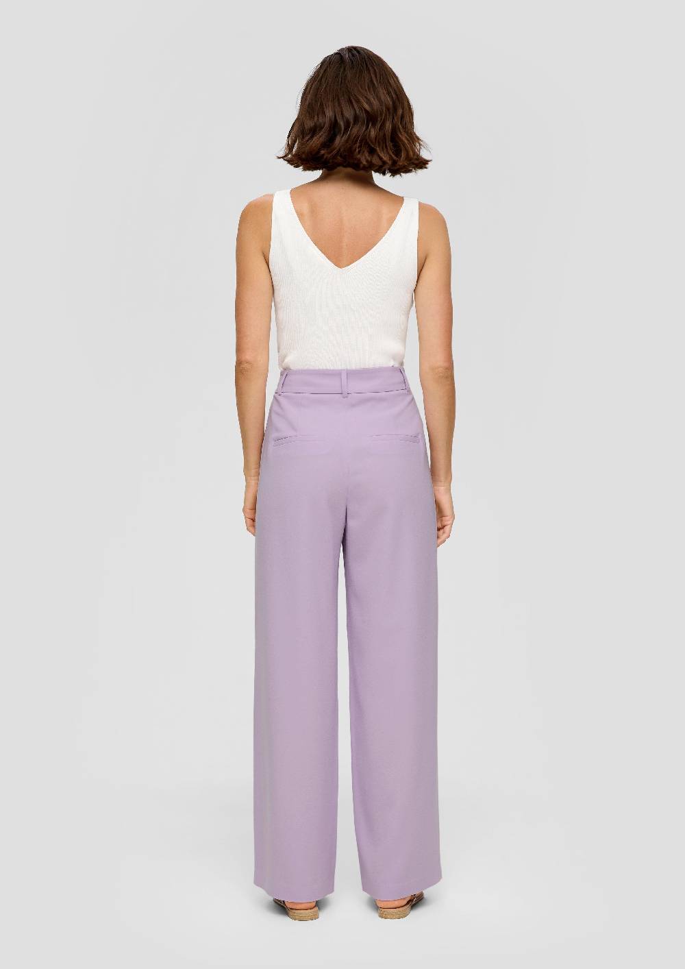 S.Oliver Relaxed: High-Rise-Hose Mit Crêpestruktur