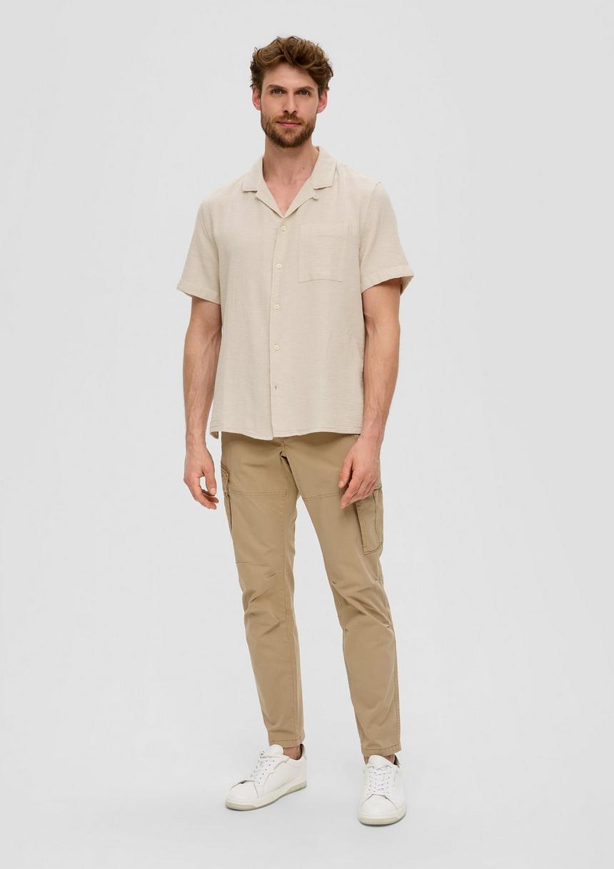 S.Oliver Resort Fit: Kurzarmhemd Aus Leinenmix