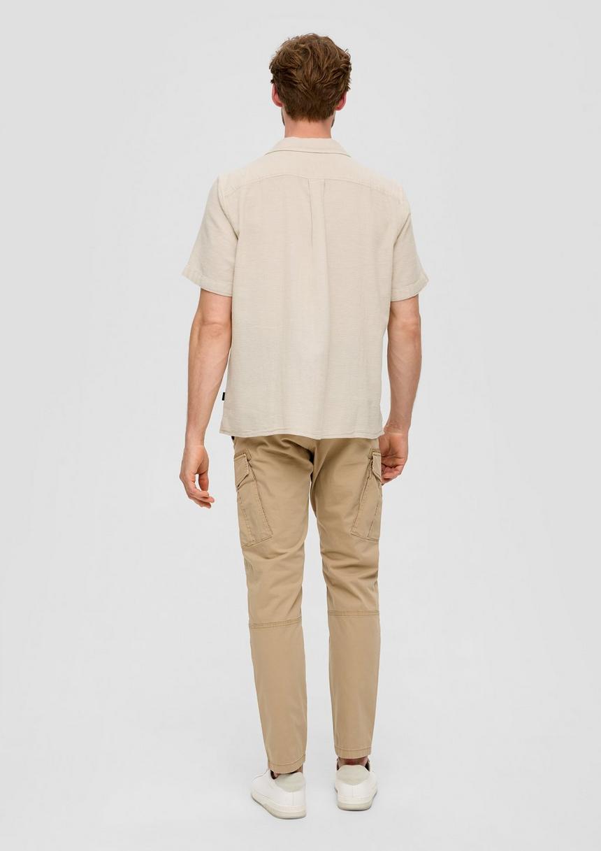 S.Oliver Resort Fit: Kurzarmhemd Aus Leinenmix