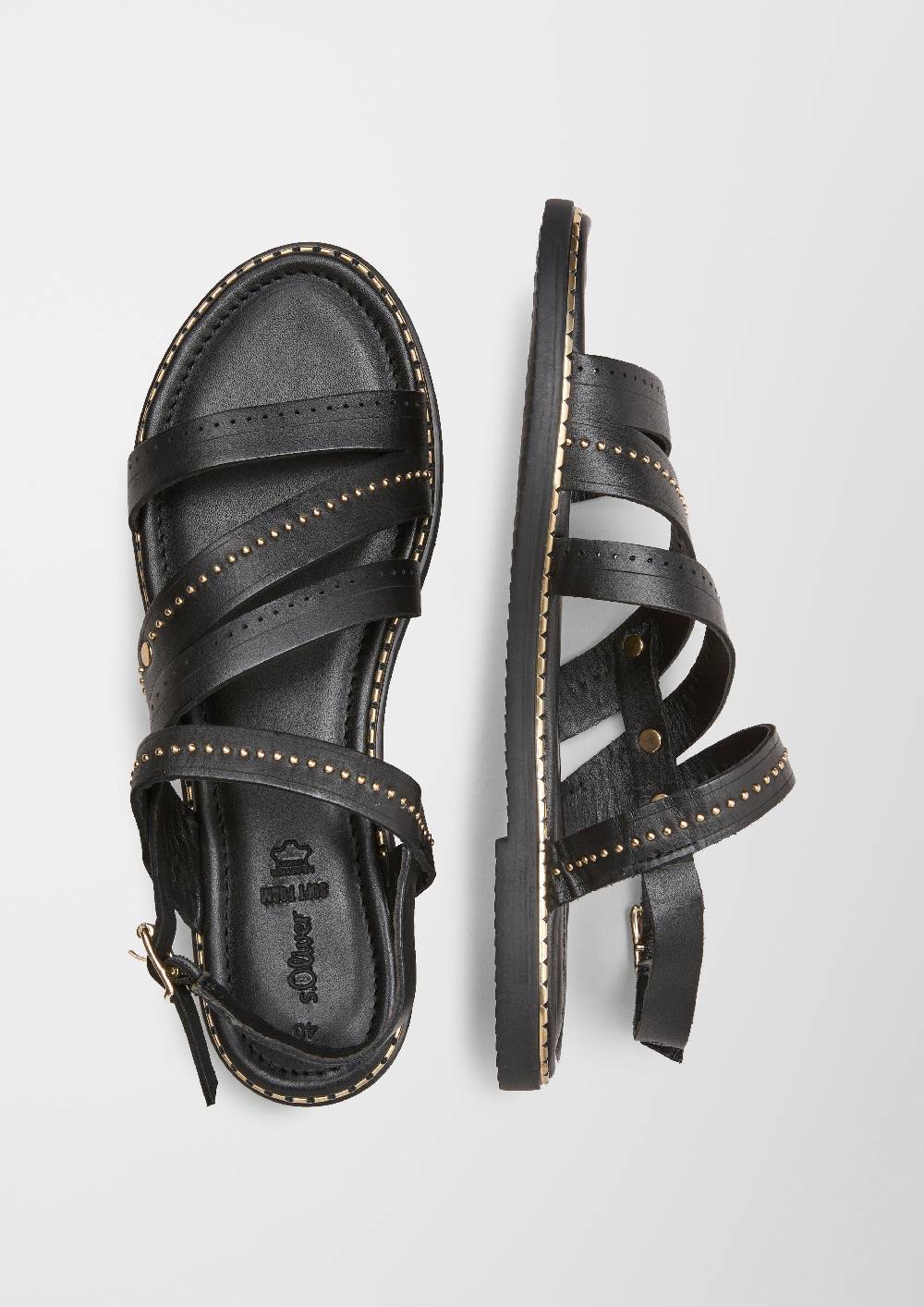 S.Oliver Riemchen-Sandalen Aus Echtleder