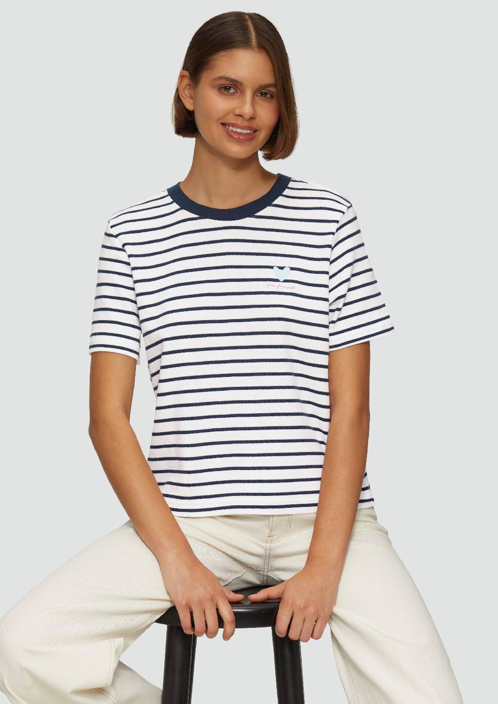 S.Oliver Ringelshirt Mit Stickerei