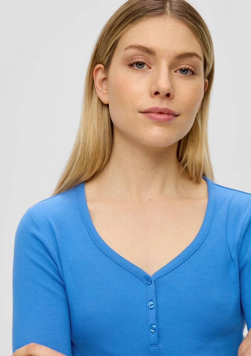 S.Oliver Rippshirt Mit Knopfleiste