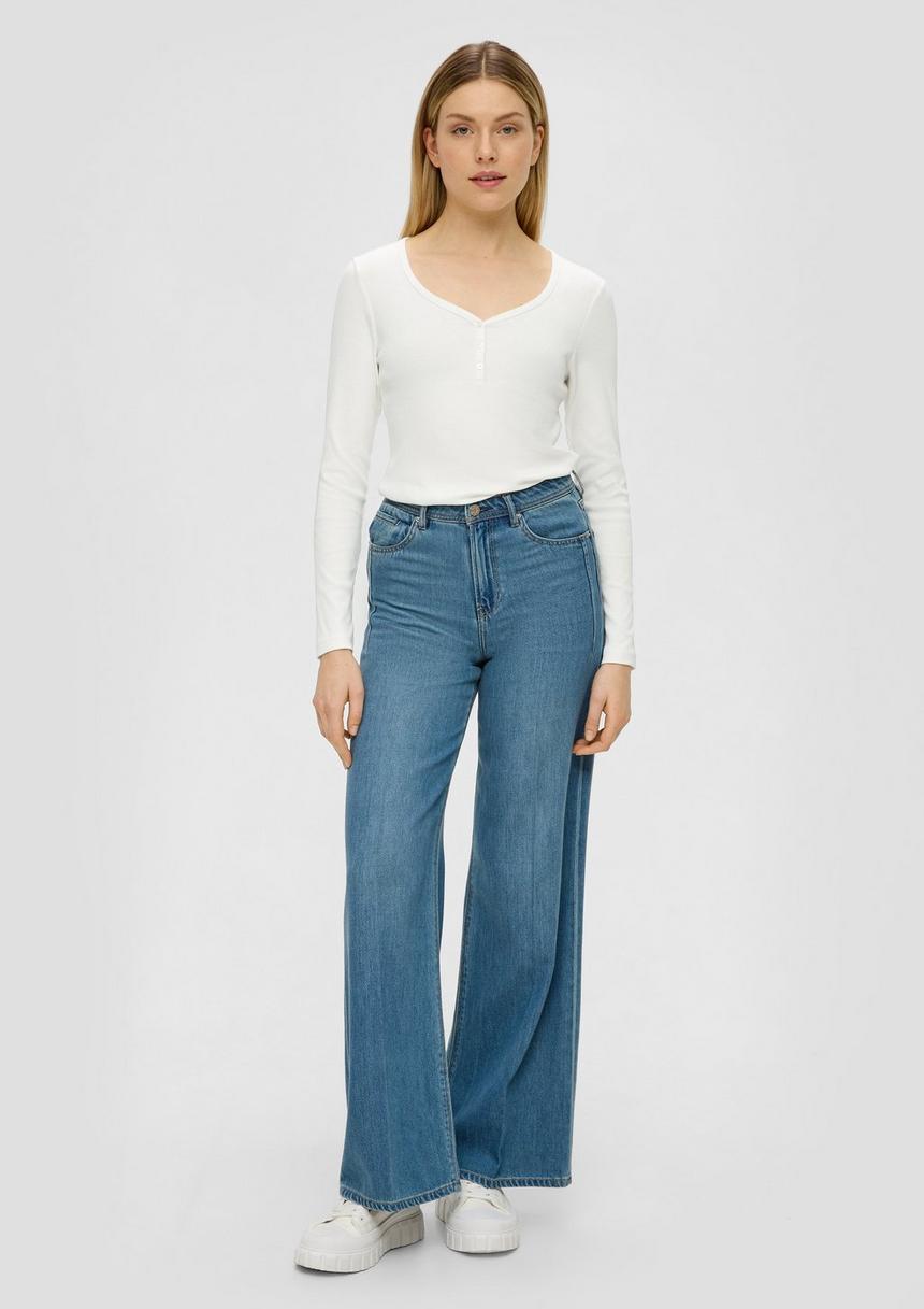 S.Oliver Rippshirt Mit Knopfleiste