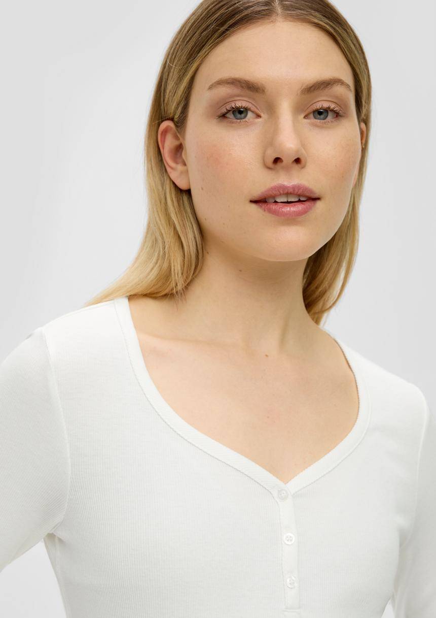 S.Oliver Rippshirt Mit Knopfleiste
