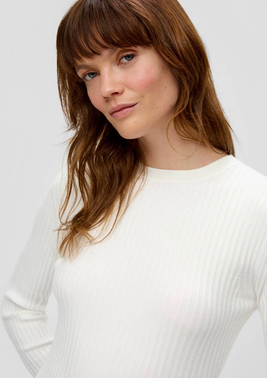 S.Oliver Rippstrickpullover Aus Viskosemix