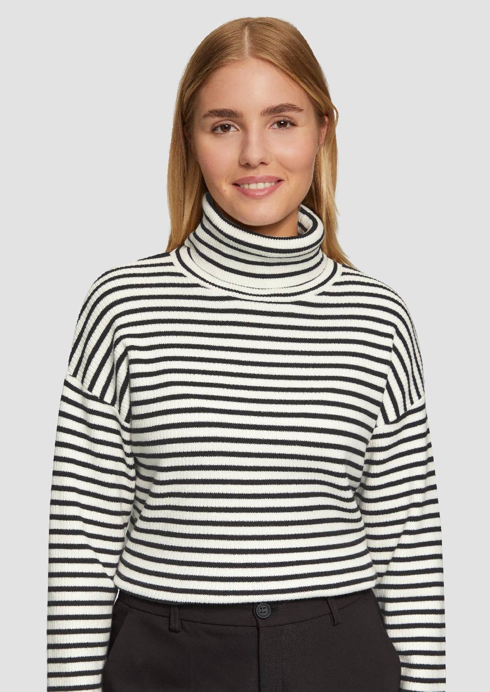 S.Oliver Rollkragenpullover Mit Rippstruktur