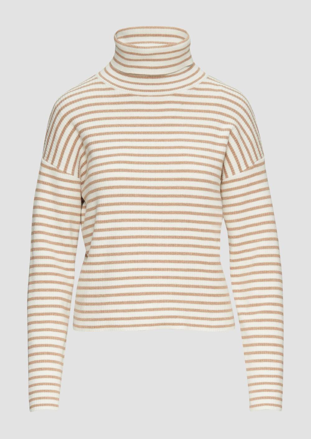 S.Oliver Rollkragenpullover Mit Rippstruktur