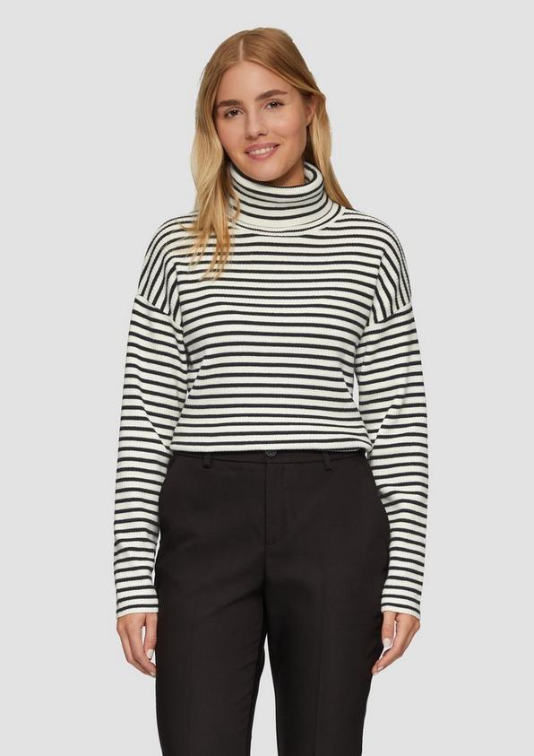 S.Oliver Rollkragenpullover mit Rippstruktur
