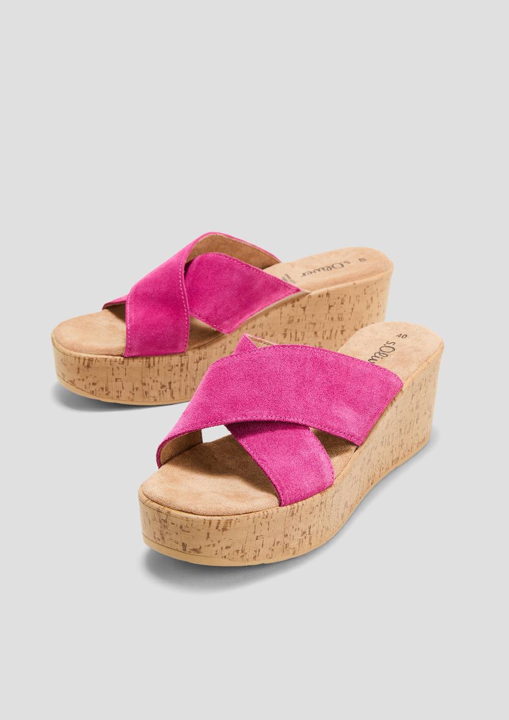 S.Oliver Sandalen Aus Leder Mit Keilabsatz