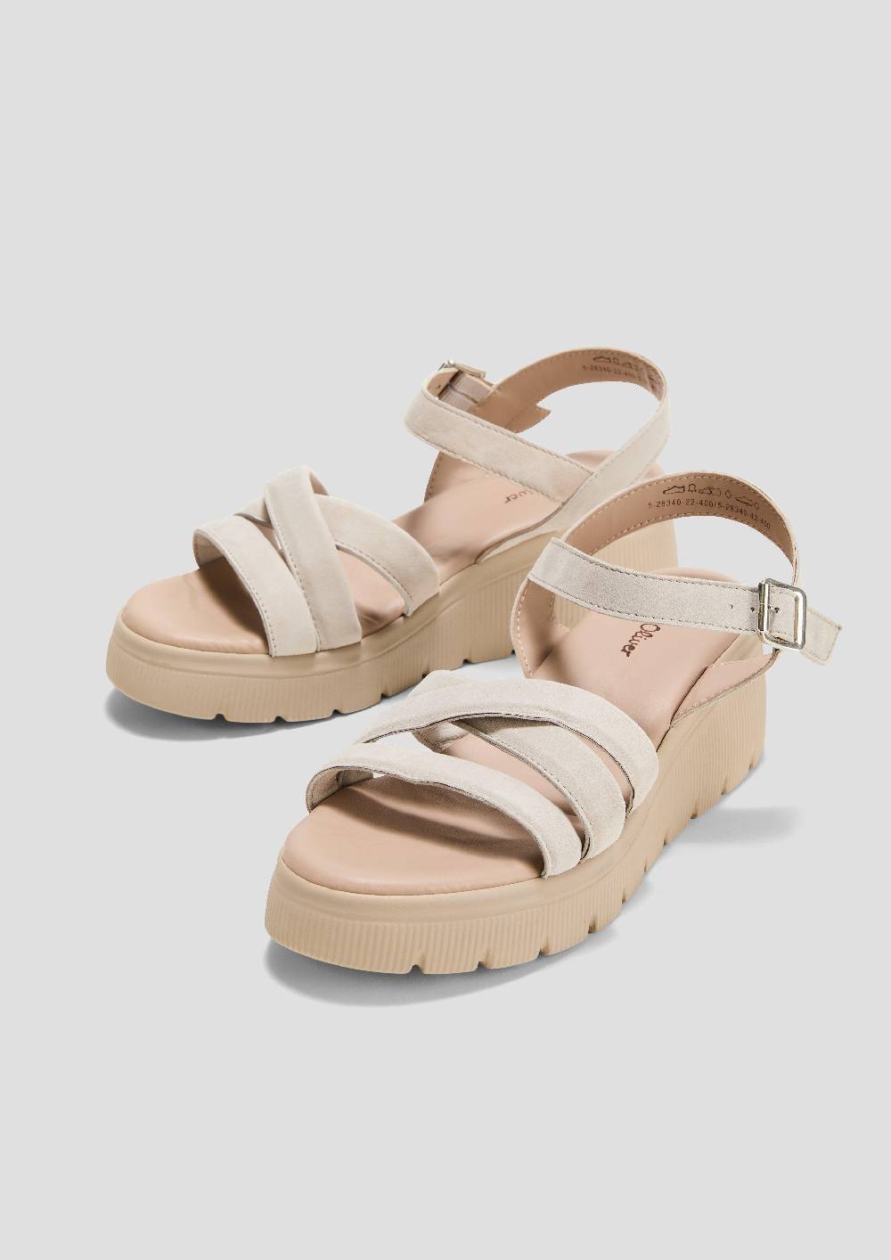 S.Oliver Sandalen Aus Leder Mit Plateausohle