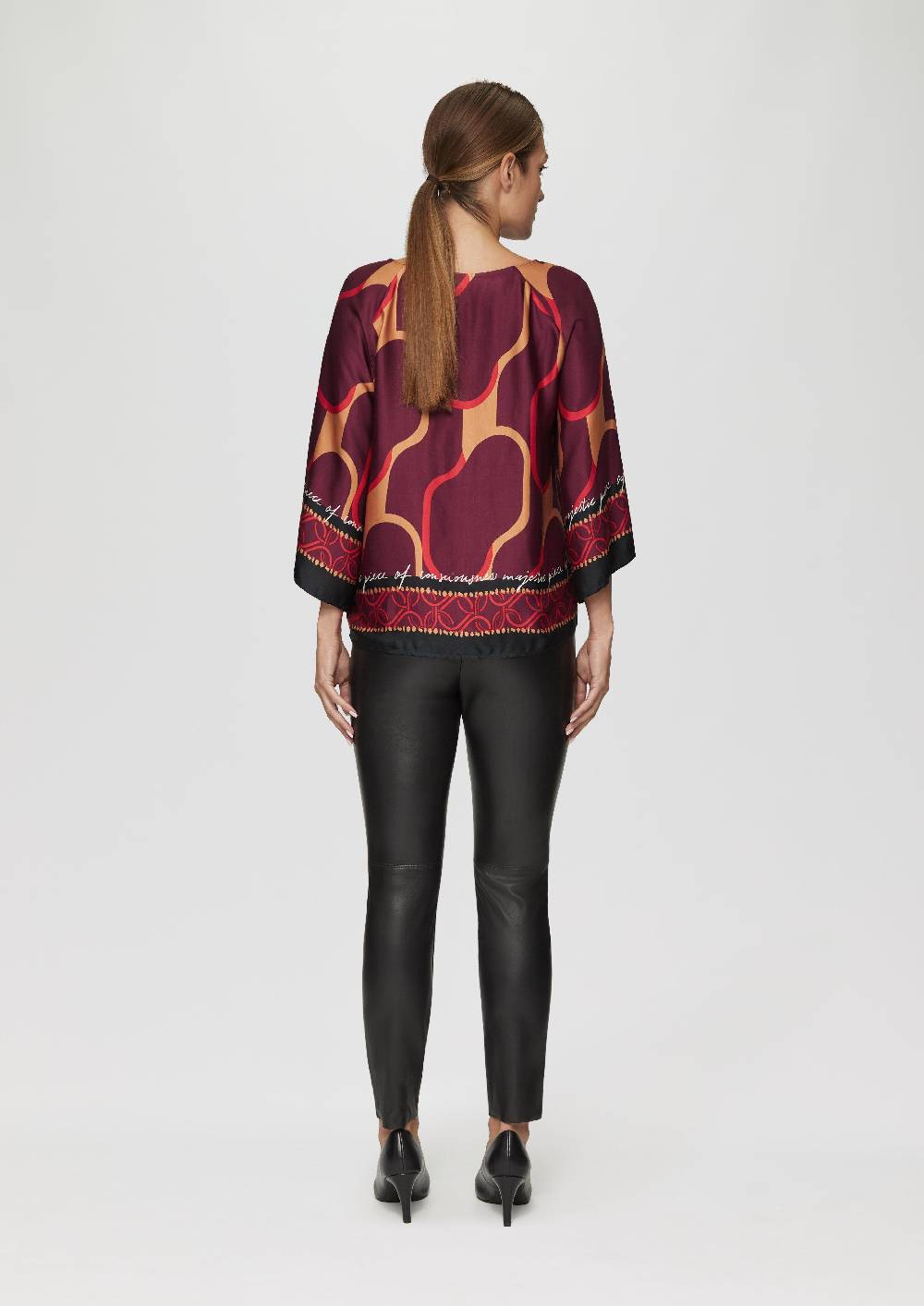 S.Oliver Satin-Bluse Mit Weiten Ärmeln