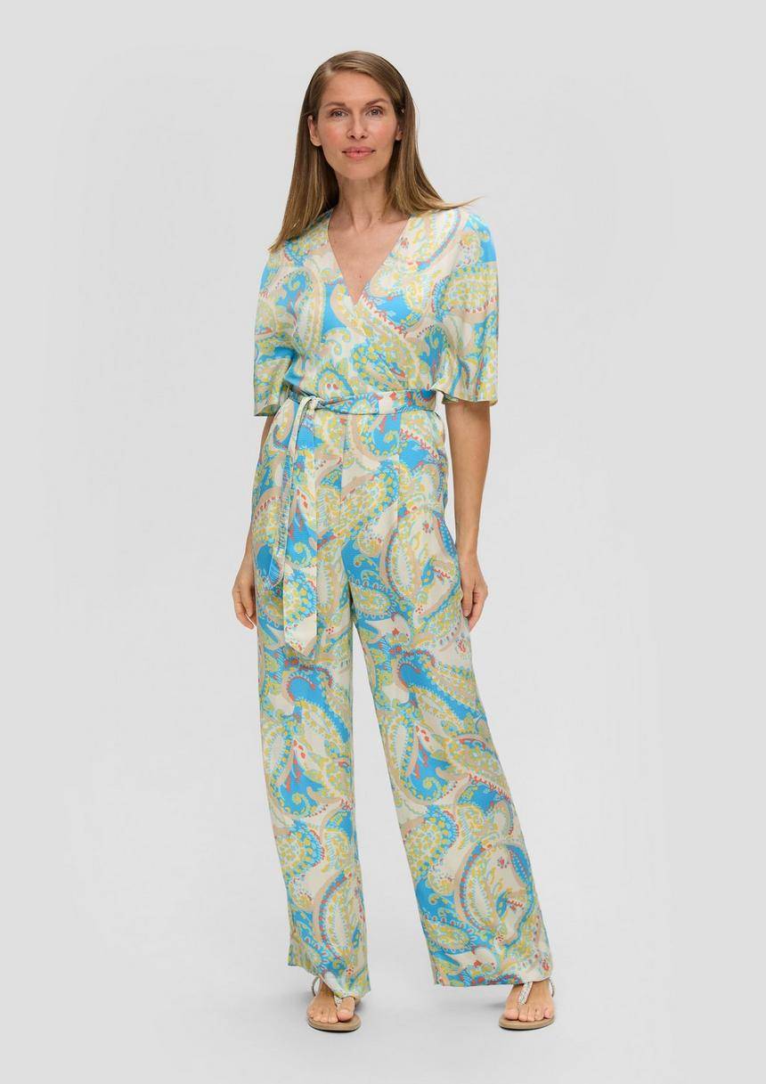 S.Oliver Satin-Jumpsuit Mit Weitem Bein