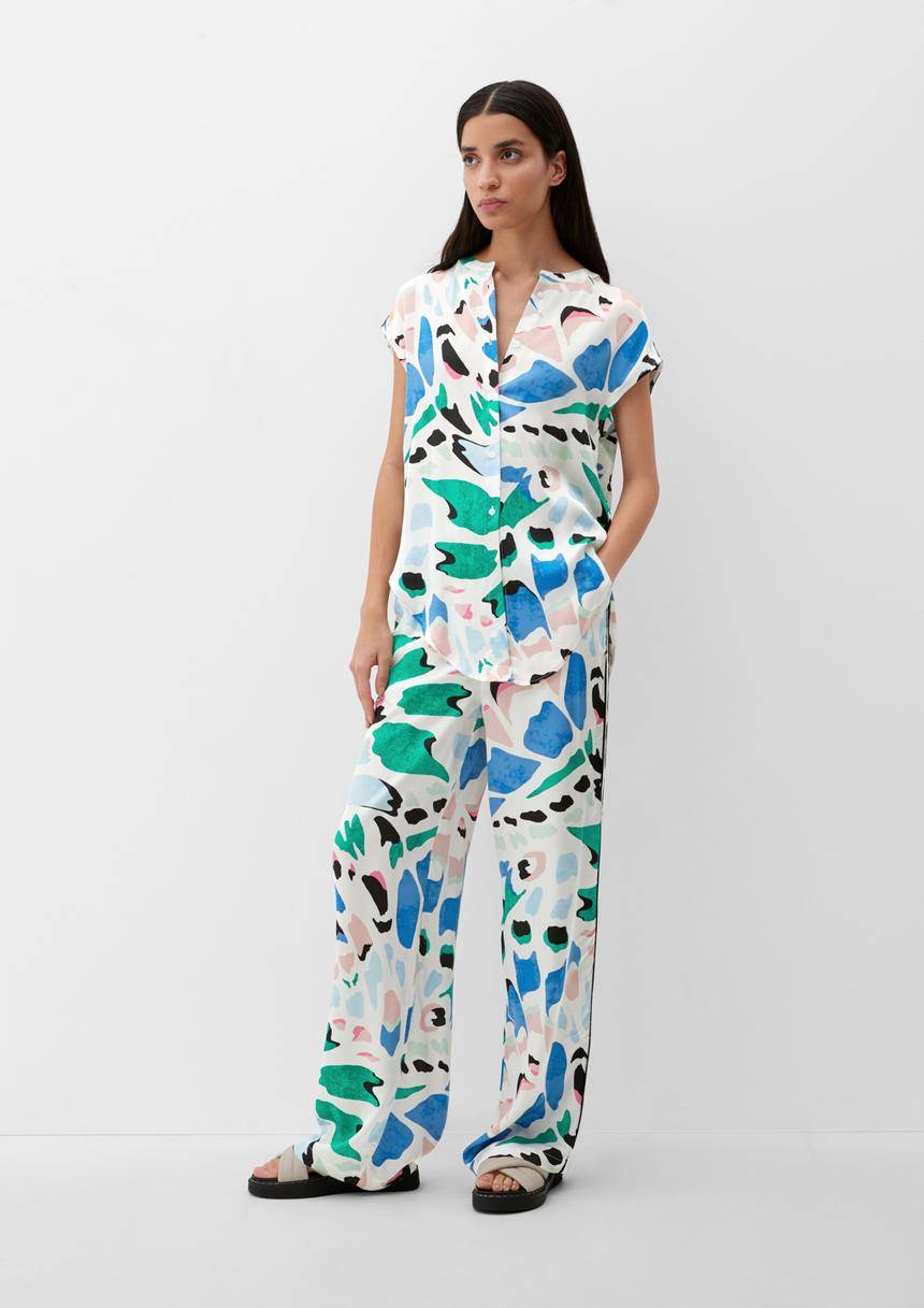 S.Oliver Satinbluse Mit Allover-Muster