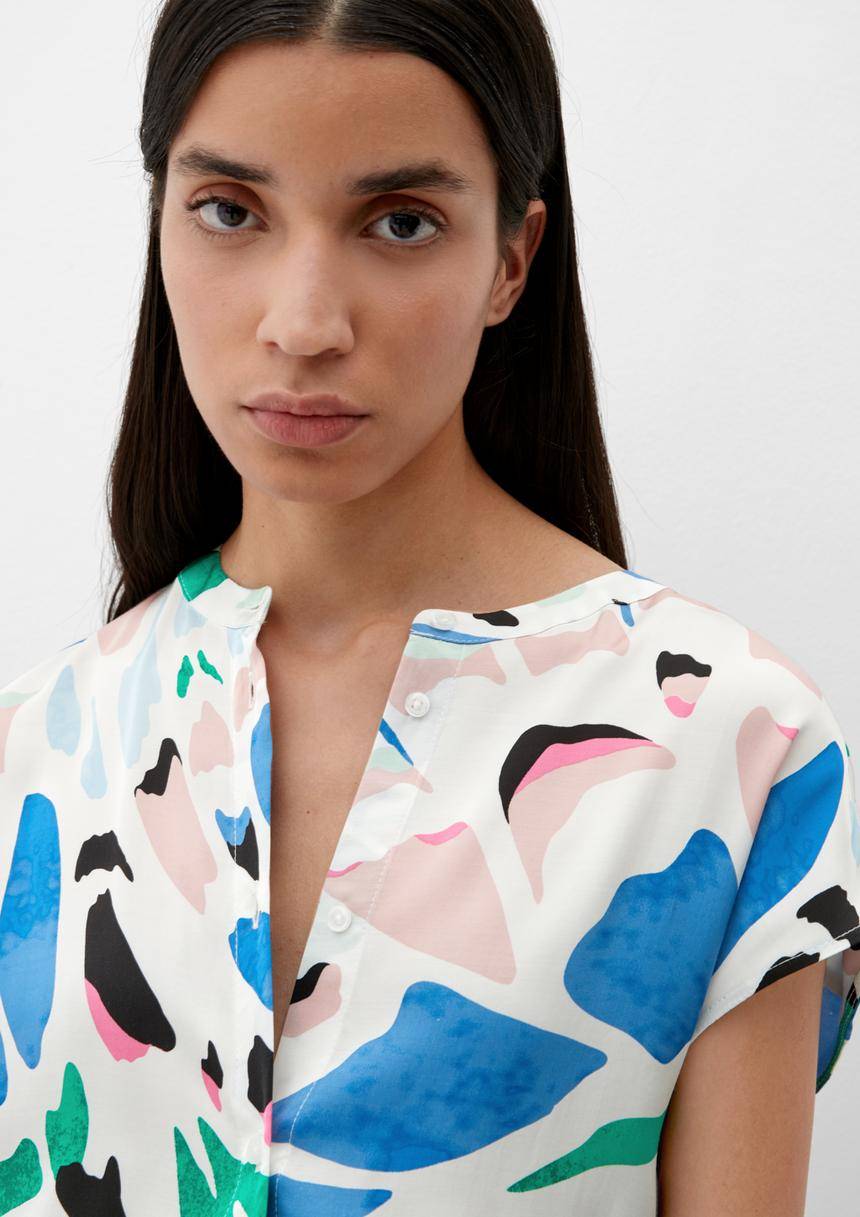 S.Oliver Satinbluse Mit Allover-Muster