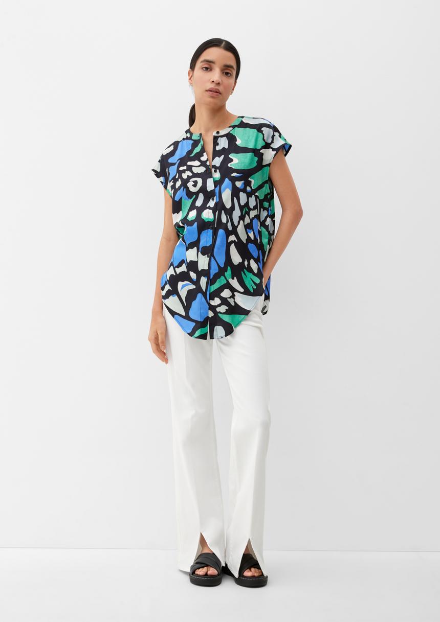S.Oliver Satinbluse Mit Allover-Muster