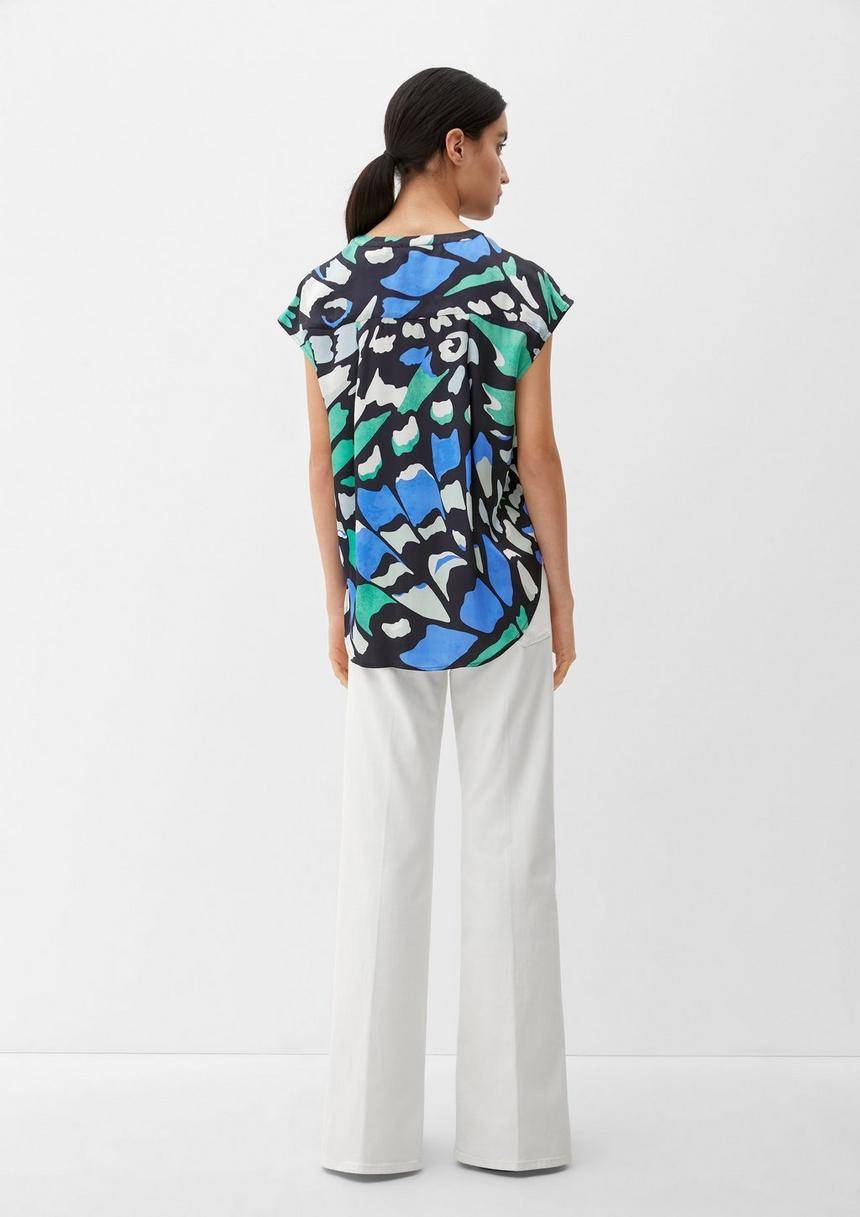 S.Oliver Satinbluse Mit Allover-Muster