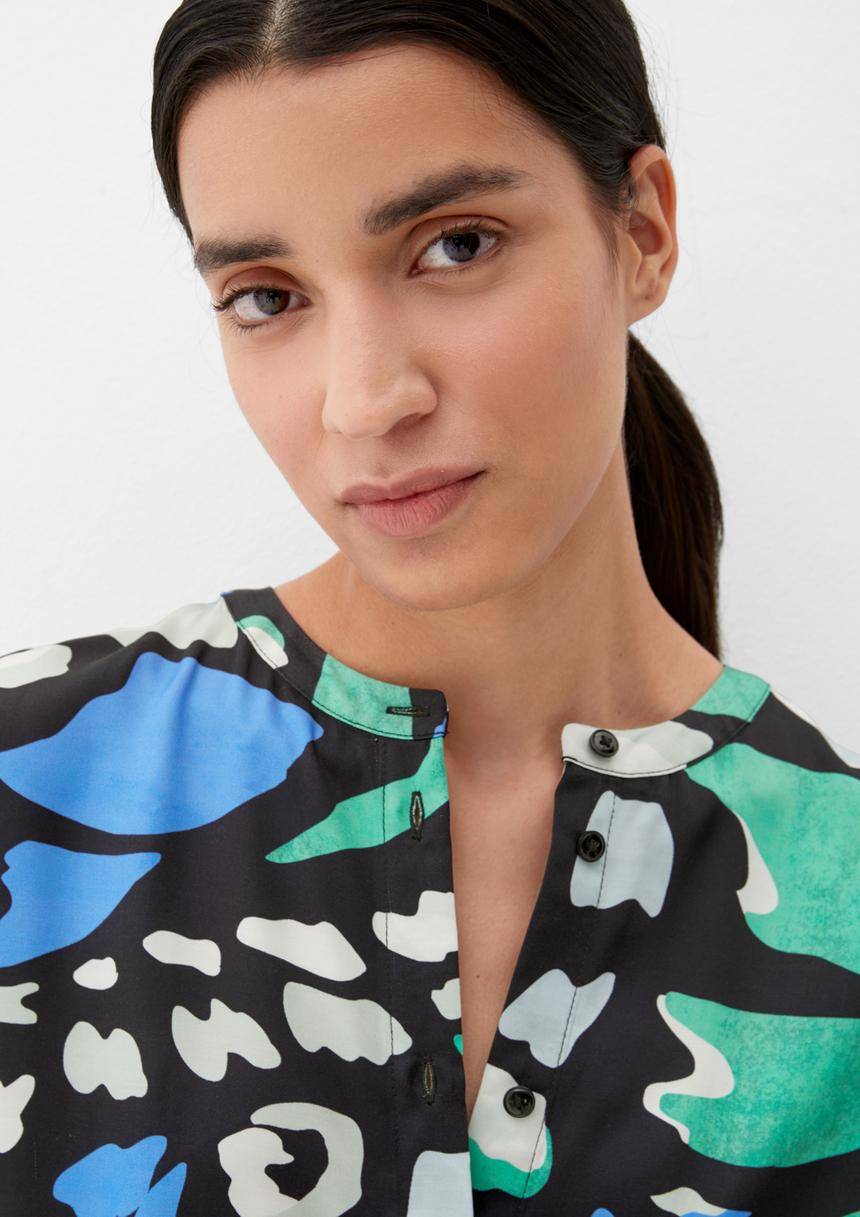 S.Oliver Satinbluse Mit Allover-Muster