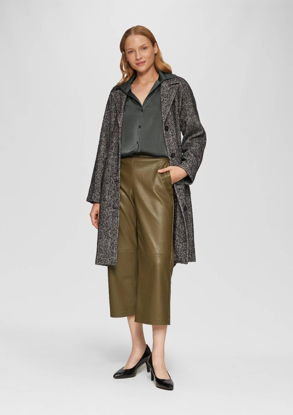 S.Oliver Satinierte Bluse Mit V-Ausschnitt