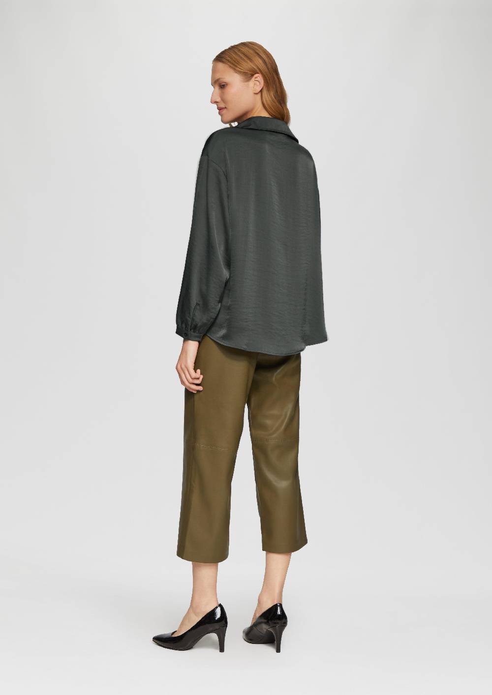 S.Oliver Satinierte Bluse Mit V-Ausschnitt