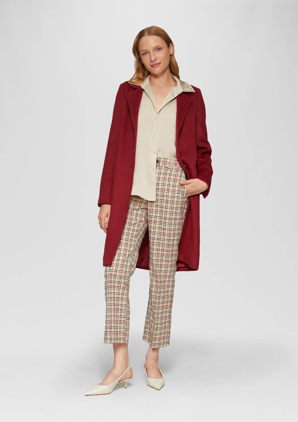 S.Oliver Satinierte Bluse Mit V-Ausschnitt