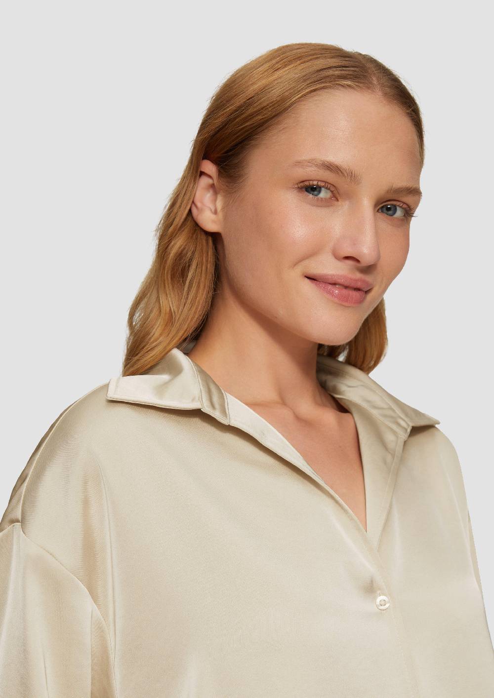 S.Oliver Satinierte Bluse Mit V-Ausschnitt