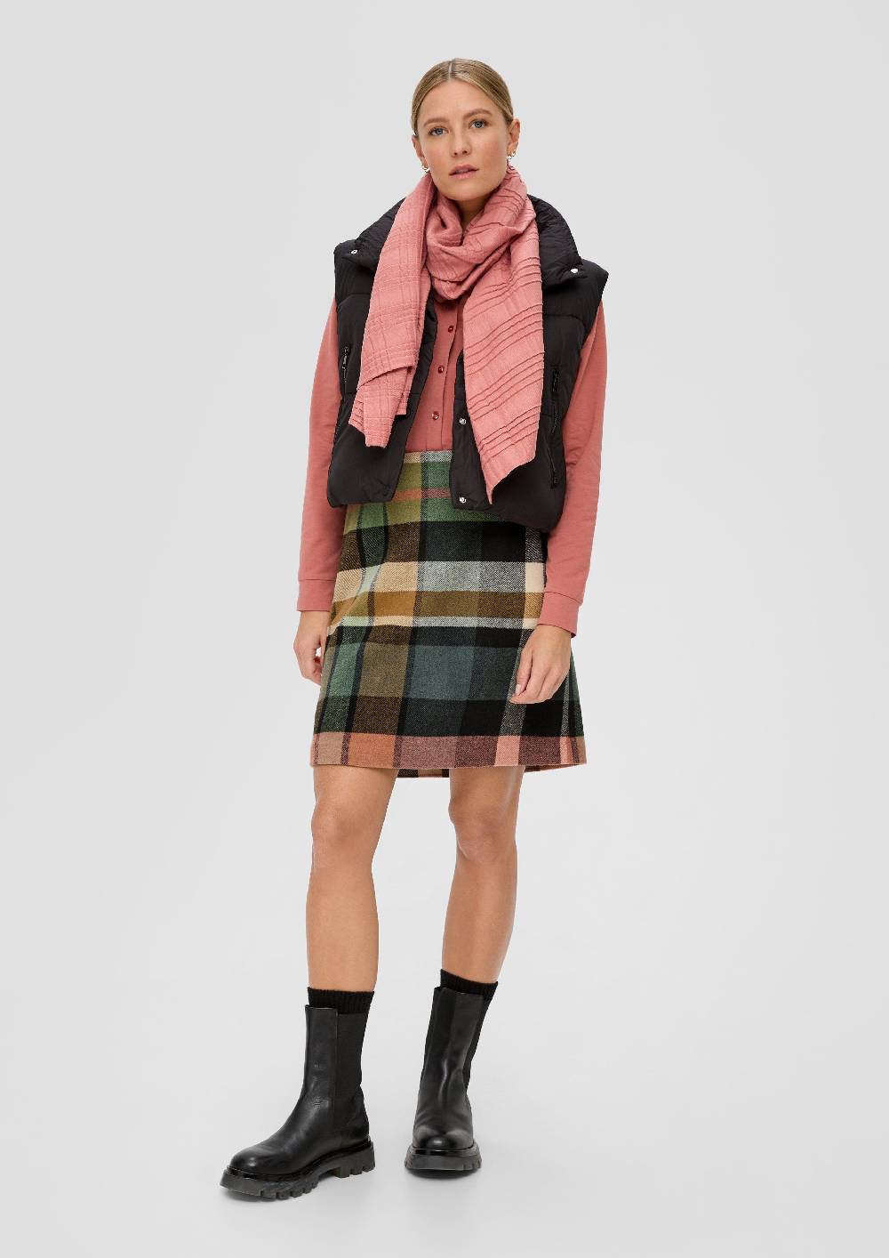 S.Oliver Schal Mit Plisseefalten