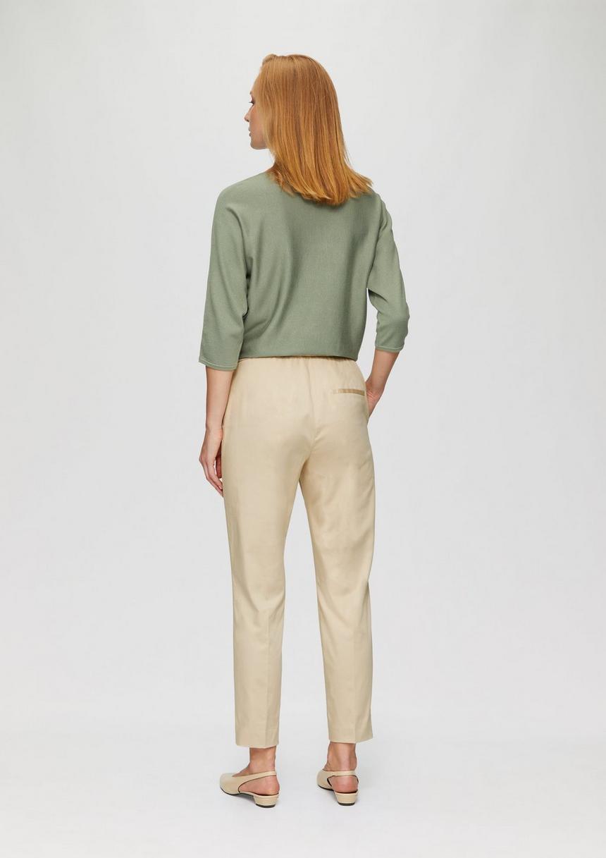 S.Oliver Schmal Zulaufende Hose Aus Baumwollsatin
