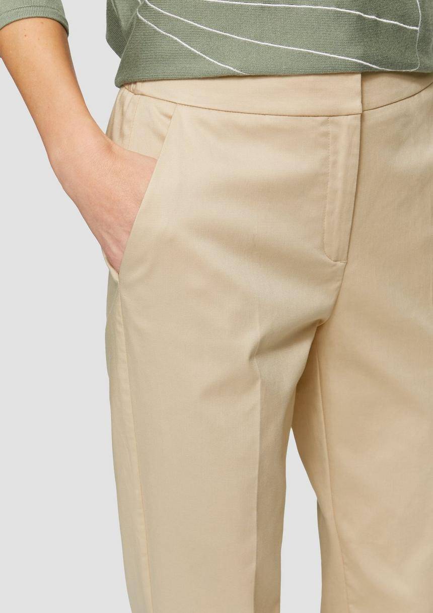 S.Oliver Schmal Zulaufende Hose Aus Baumwollsatin